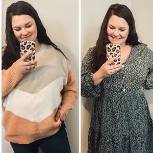 SHEIN color block sweater